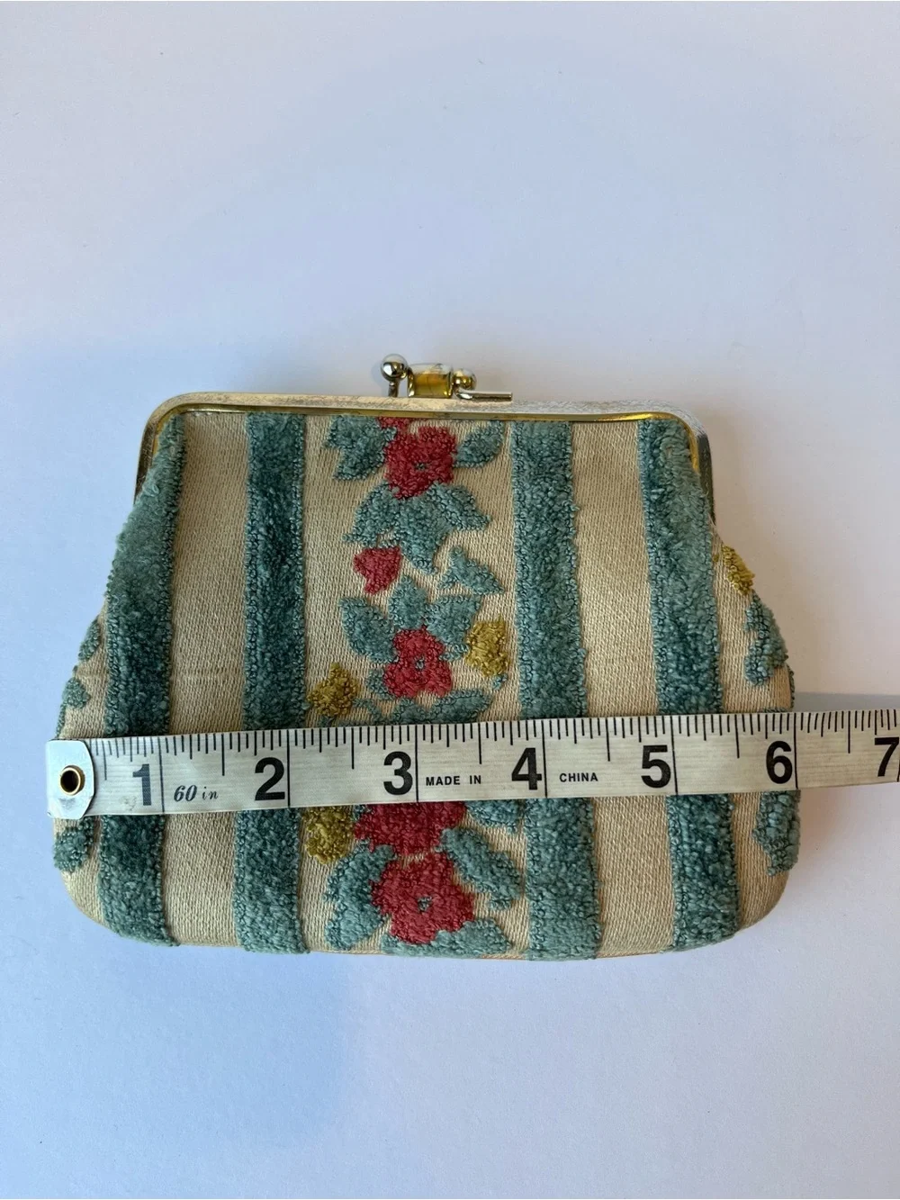 Vintage Tapestry Coin Purse Floral 60’s - Picture 6 of 7